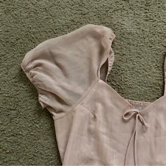 Chelsea28 Chiffon and Lace Dress in Pink Smoke Midi NWT - Picture 4 of 13